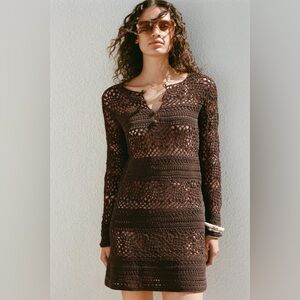 Zara Crochet Knit Mini Dress